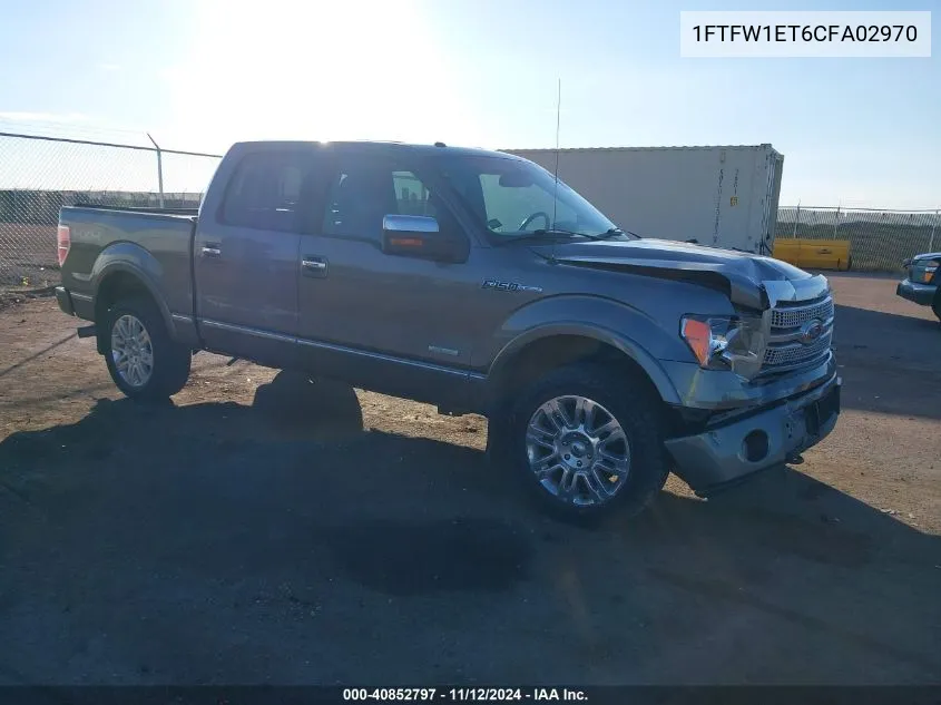 2012 Ford F-150 Platinum VIN: 1FTFW1ET6CFA02970 Lot: 40852797