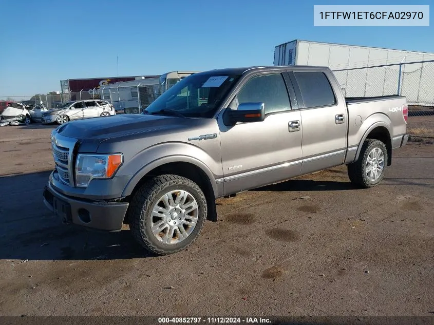 2012 Ford F-150 Platinum VIN: 1FTFW1ET6CFA02970 Lot: 40852797