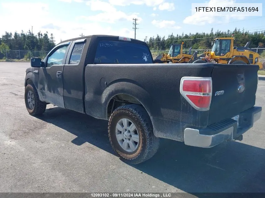 2013 Ford F-150 VIN: 1FTEX1EM7DFA51694 Lot: 12093102