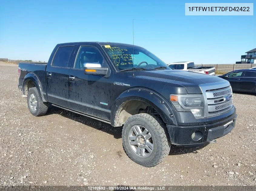 2013 Ford F150 Supercrew VIN: 1FTFW1ET7DFD42422 Lot: 12102692