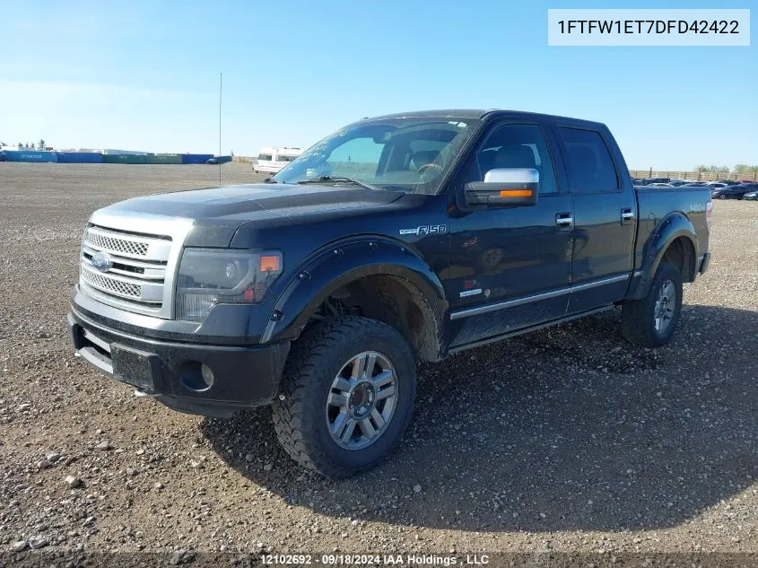 2013 Ford F150 Supercrew VIN: 1FTFW1ET7DFD42422 Lot: 12102692