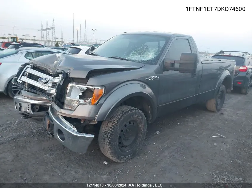 2013 Ford F150 VIN: 1FTNF1ET7DKD74600 Lot: 12114873