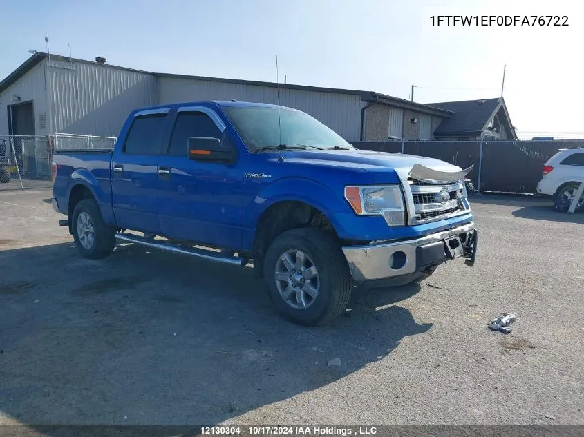 2013 Ford F-150 VIN: 1FTFW1EF0DFA76722 Lot: 12130304