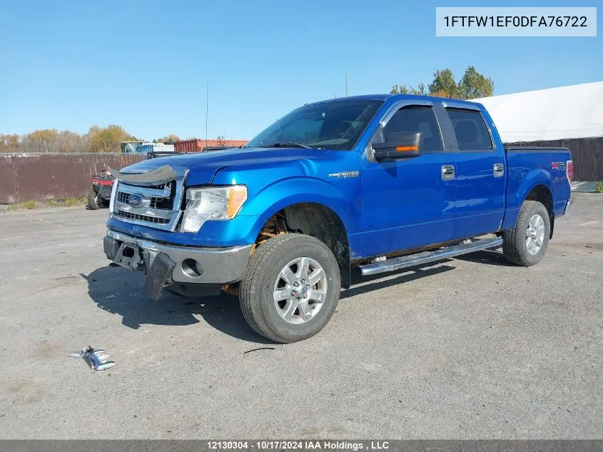 2013 Ford F-150 VIN: 1FTFW1EF0DFA76722 Lot: 12130304