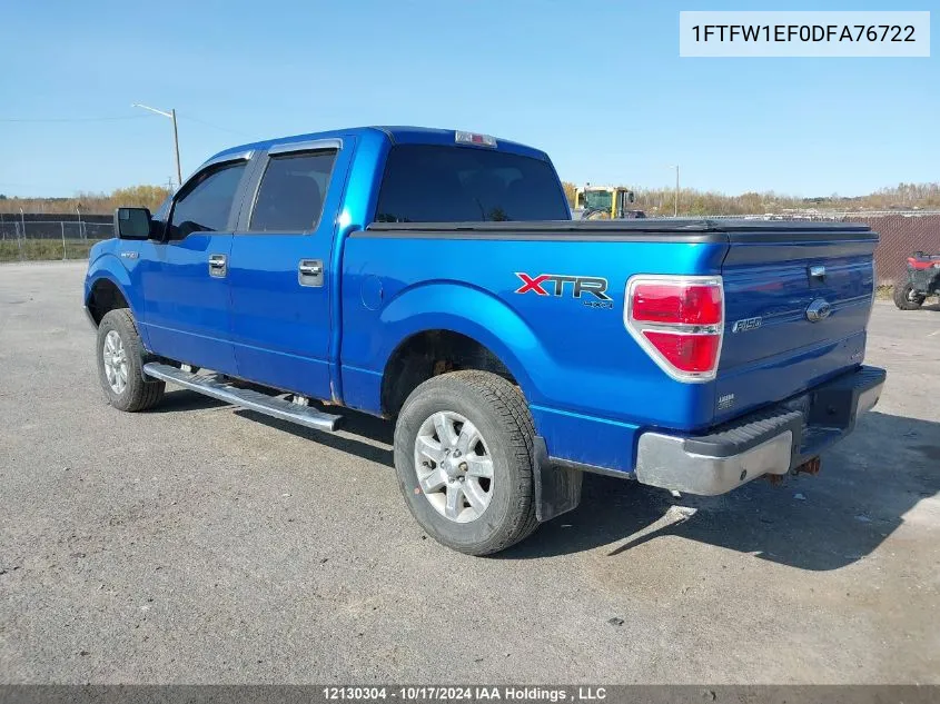 2013 Ford F-150 VIN: 1FTFW1EF0DFA76722 Lot: 12130304