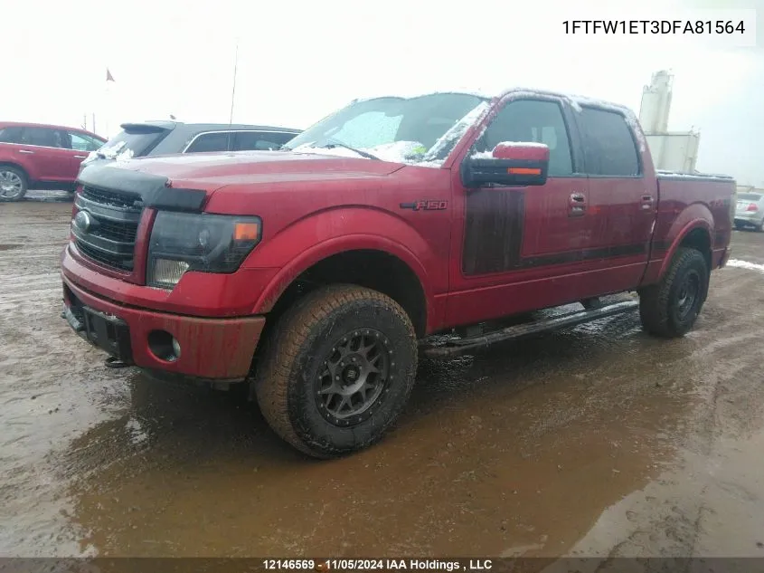 1FTFW1ET3DFA81564 2013 Ford F150 Supercrew