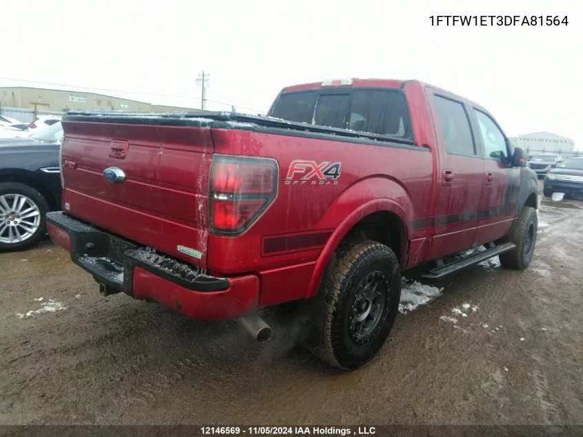 1FTFW1ET3DFA81564 2013 Ford F150 Supercrew