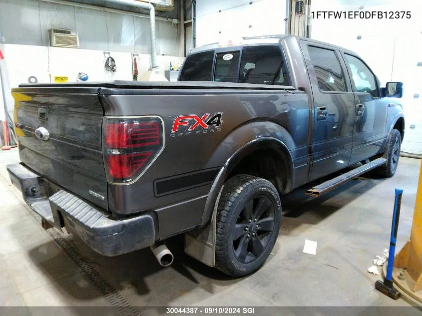 2013 Ford F150 Supercrew VIN: 1FTFW1EF0DFB12375 Lot: 30044387