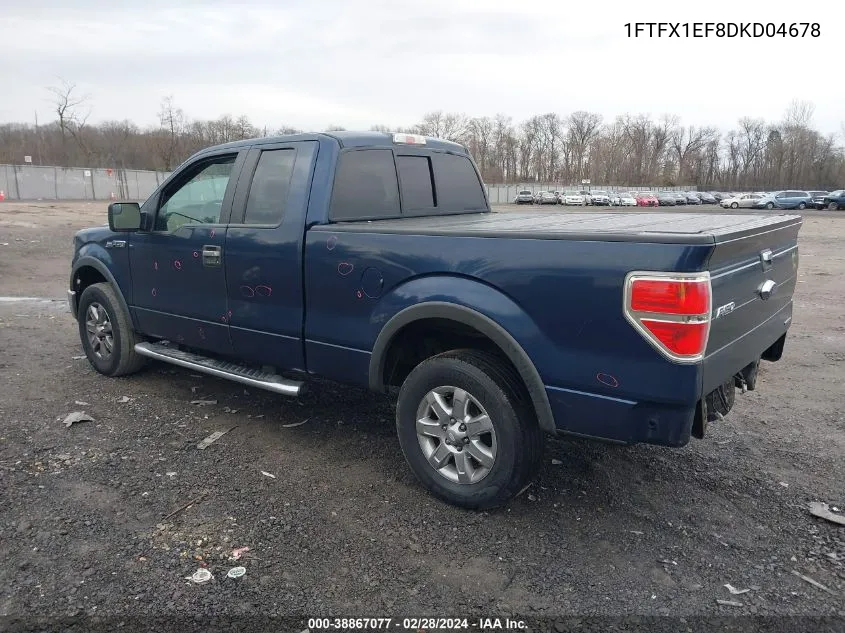 2013 Ford F-150 Xlt VIN: 1FTFX1EF8DKD04678 Lot: 38867077