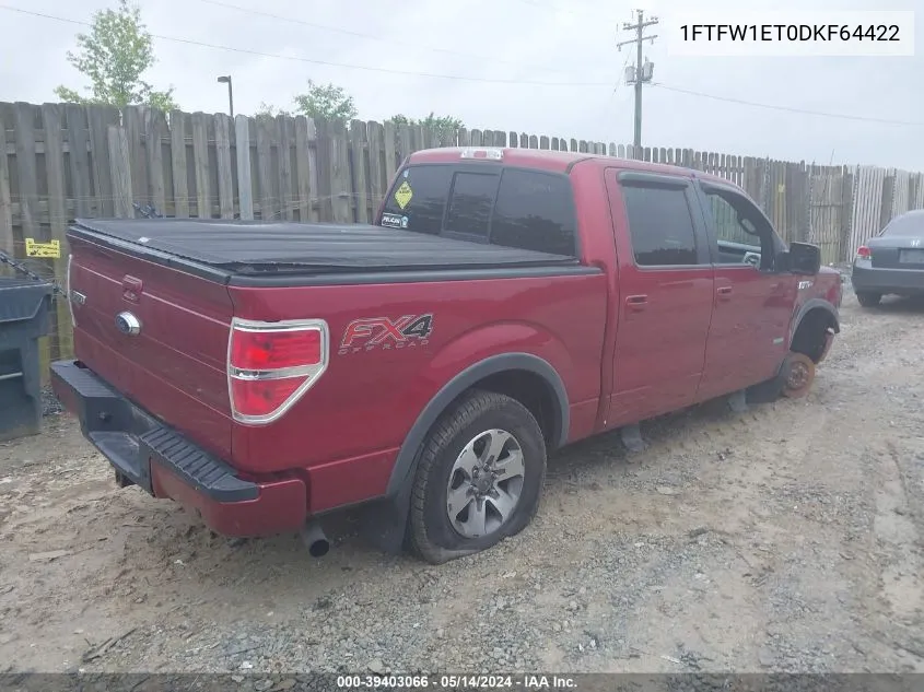 1FTFW1ET0DKF64422 2013 Ford F-150 Fx4