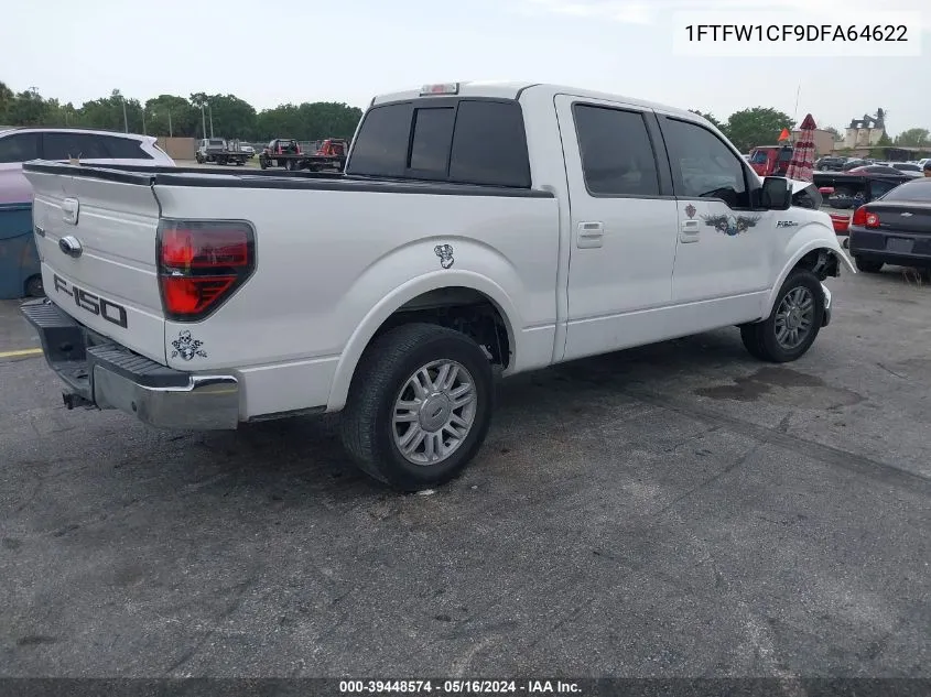 2013 Ford F-150 Lariat VIN: 1FTFW1CF9DFA64622 Lot: 39448574