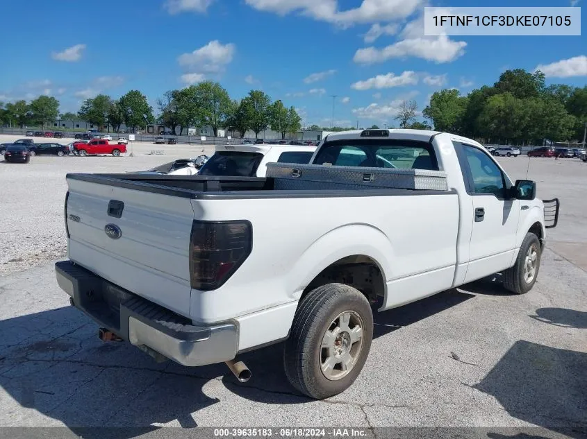 2013 Ford F-150 Xl VIN: 1FTNF1CF3DKE07105 Lot: 39635183