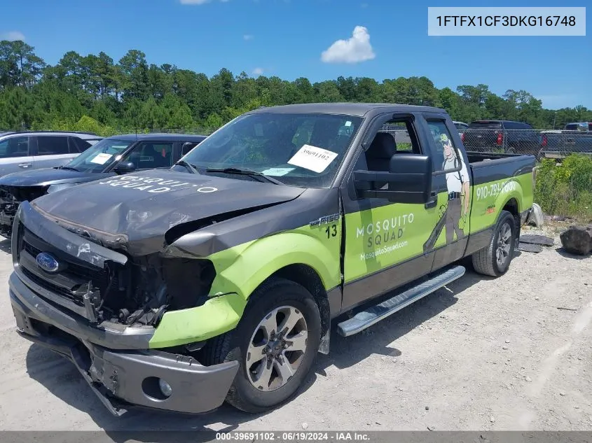 2013 Ford F-150 Stx VIN: 1FTFX1CF3DKG16748 Lot: 39691102