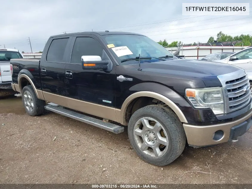 2013 Ford F-150 Supercrew VIN: 1FTFW1ET2DKE16045 Lot: 39703215