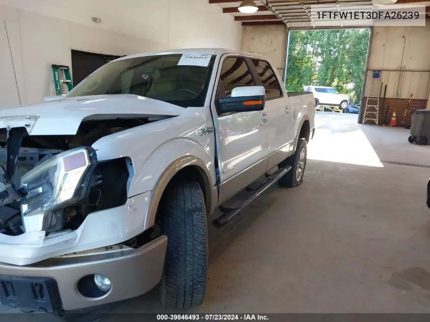 2013 Ford F-150 Lariat VIN: 1FTFW1ET3DFA26239 Lot: 39846493