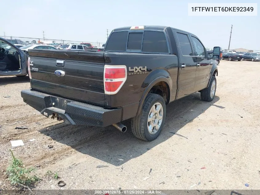 1FTFW1ET6DKE92349 2013 Ford F-150 Lariat