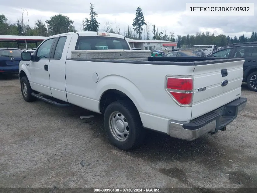 2013 Ford F-150 Xl VIN: 1FTFX1CF3DKE40932 Lot: 39996130