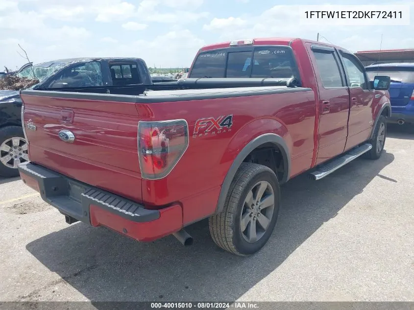 1FTFW1ET2DKF72411 2013 Ford F-150 Fx4