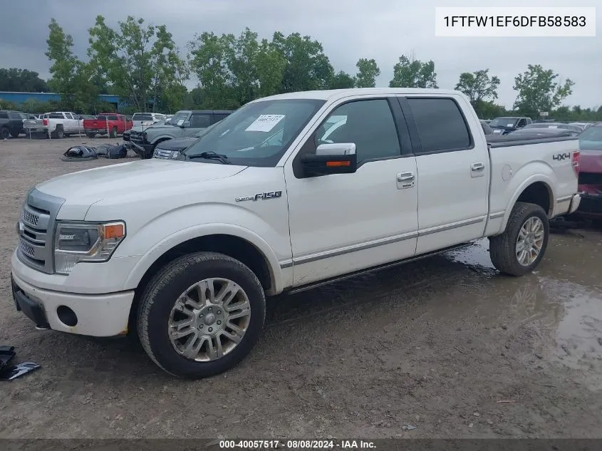 2013 Ford F-150 Platinum VIN: 1FTFW1EF6DFB58583 Lot: 40057517