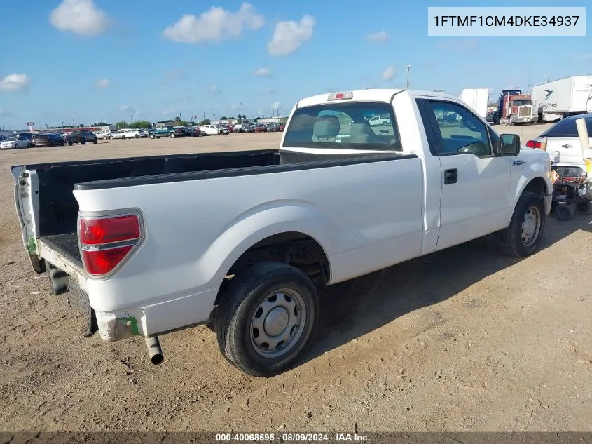 2013 Ford F-150 Xl VIN: 1FTMF1CM4DKE34937 Lot: 40068695