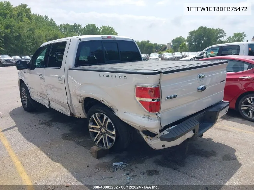 1FTFW1ET8DFB75472 2013 Ford F-150 Limited