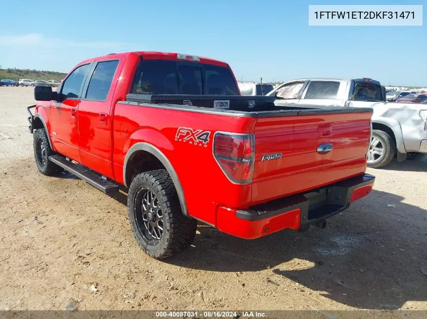 2013 Ford F-150 Fx4 VIN: 1FTFW1ET2DKF31471 Lot: 40087031