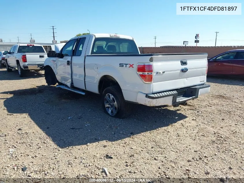 2013 Ford F-150 Stx VIN: 1FTFX1CF4DFD81897 Lot: 40088112