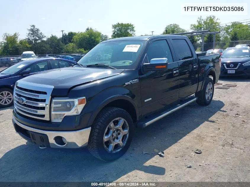 2013 Ford F-150 Lariat VIN: 1FTFW1ET5DKD35086 Lot: 40102408