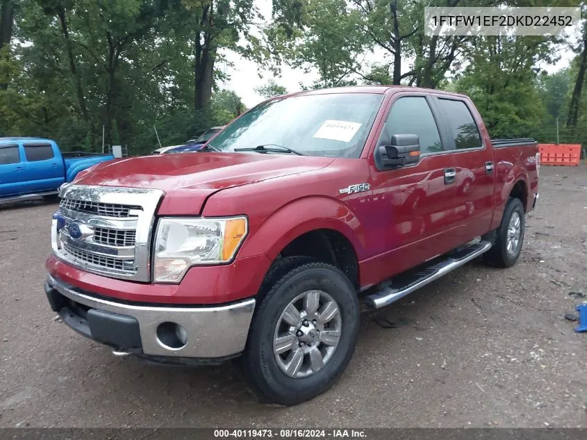 2013 Ford F-150 Xlt VIN: 1FTFW1EF2DKD22452 Lot: 40119473