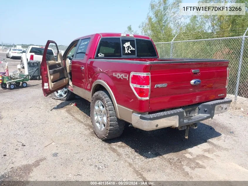 2013 Ford F150 Supercrew VIN: 1FTFW1EF7DKF13266 Lot: 40135418