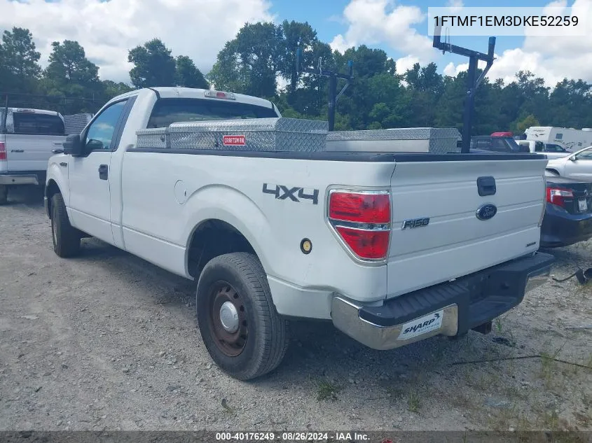 2013 Ford F-150 Xl VIN: 1FTMF1EM3DKE52259 Lot: 40176249