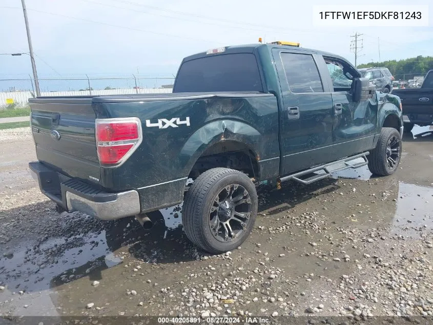 1FTFW1EF5DKF81243 2013 Ford F-150 Xlt