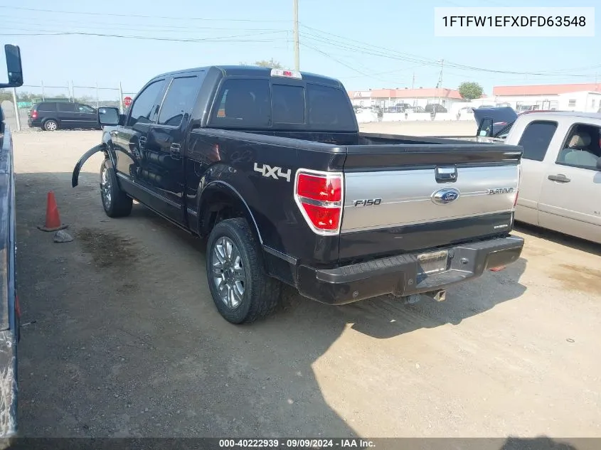 2013 Ford F-150 Platinum VIN: 1FTFW1EFXDFD63548 Lot: 40222939