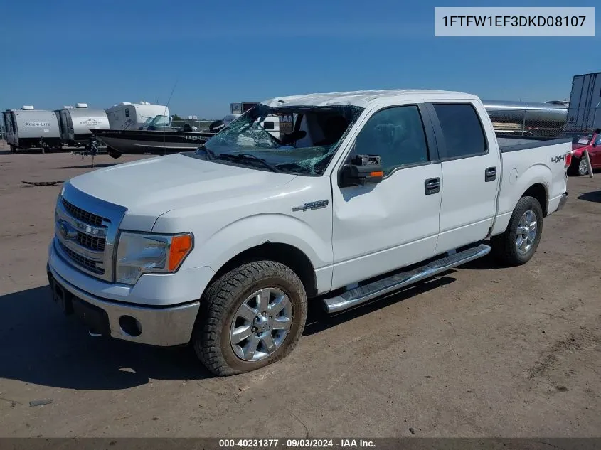 2013 Ford F-150 Xlt VIN: 1FTFW1EF3DKD08107 Lot: 40231377