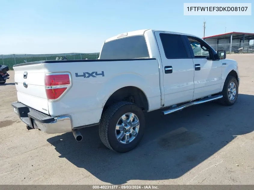 2013 Ford F-150 Xlt VIN: 1FTFW1EF3DKD08107 Lot: 40231377