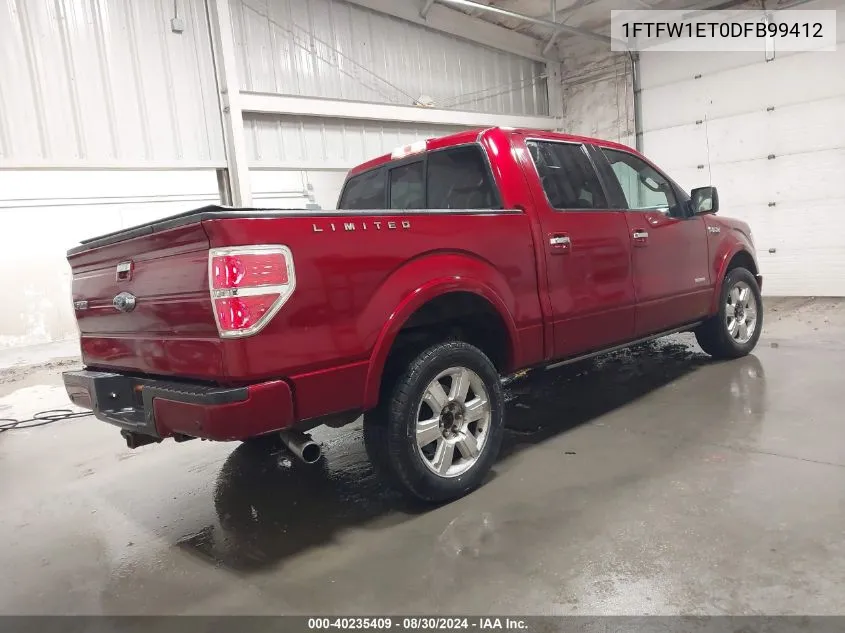 2013 Ford F-150 Limited VIN: 1FTFW1ET0DFB99412 Lot: 40235409