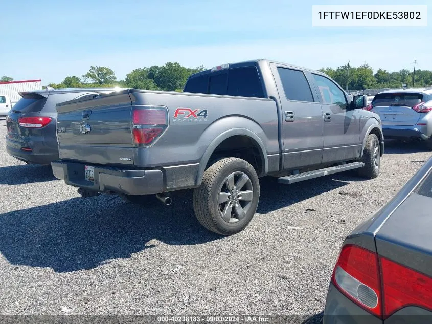 2013 Ford F-150 Fx4 VIN: 1FTFW1EF0DKE53802 Lot: 40238183