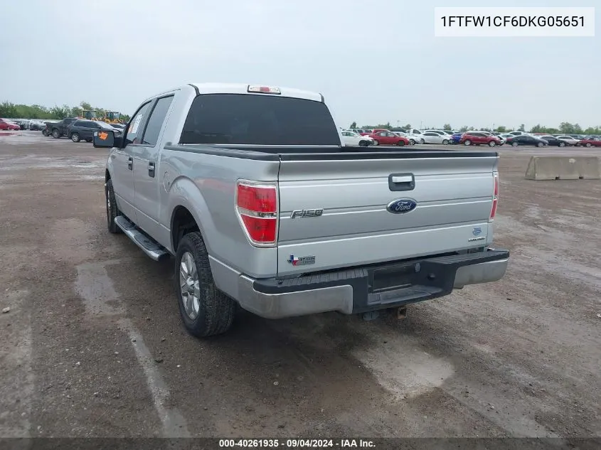 2013 Ford F150 Supercrew VIN: 1FTFW1CF6DKG05651 Lot: 40261935