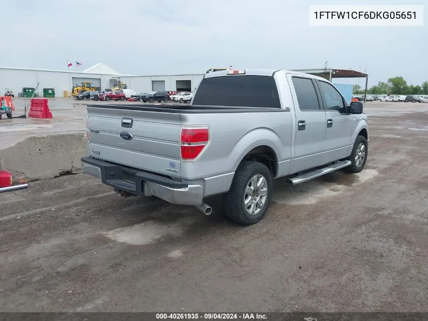 2013 Ford F150 Supercrew VIN: 1FTFW1CF6DKG05651 Lot: 40261935