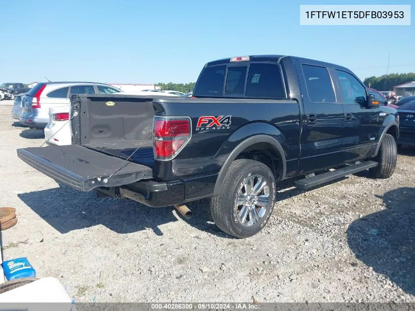 2013 Ford F150 Supercrew VIN: 1FTFW1ET5DFB03953 Lot: 40286300