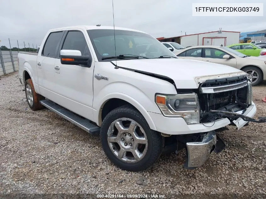 2013 Ford F150 Supercrew VIN: 1FTFW1CF2DKG03749 Lot: 40291164