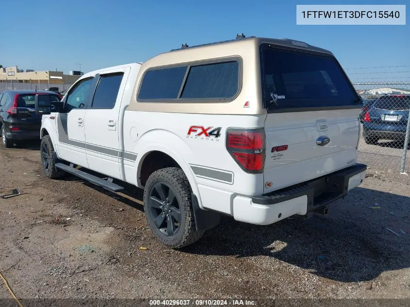 2013 Ford F150 Supercrew VIN: 1FTFW1ET3DFC15540 Lot: 40296037