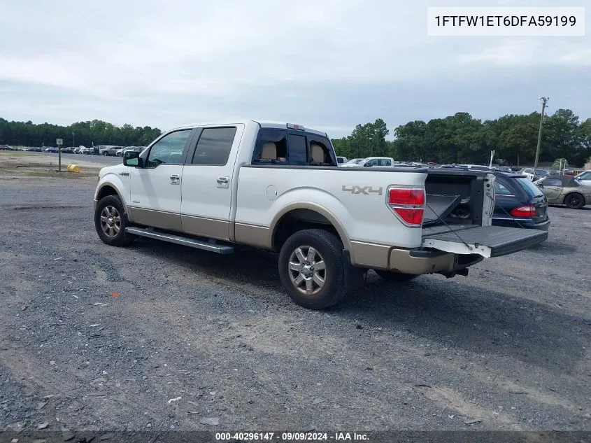 2013 Ford F-150 Lariat VIN: 1FTFW1ET6DFA59199 Lot: 40296147