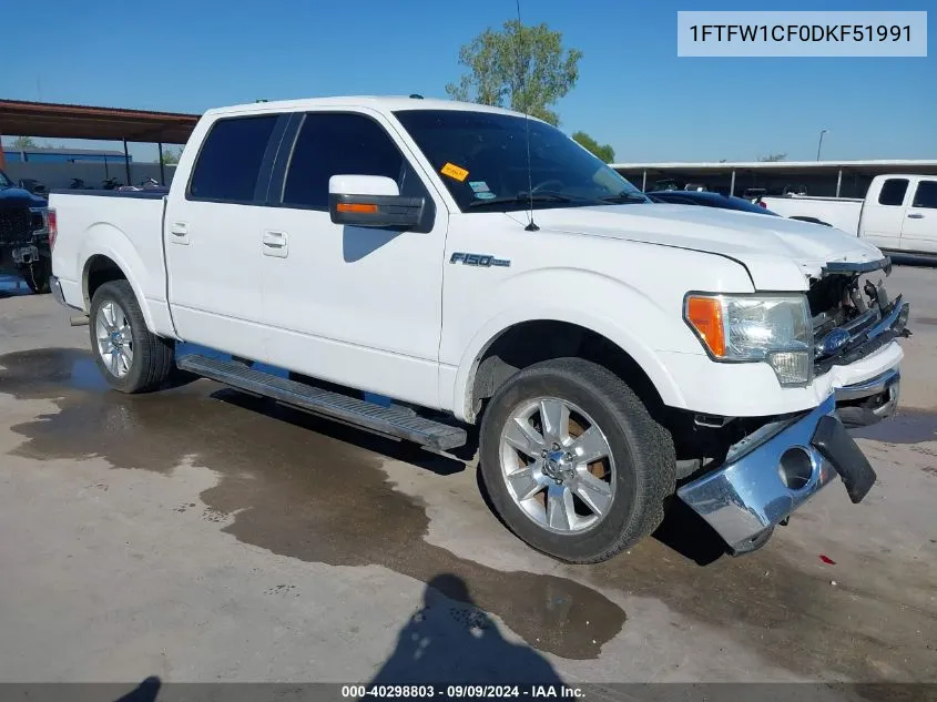 2013 Ford F-150 Lariat VIN: 1FTFW1CF0DKF51991 Lot: 40298803