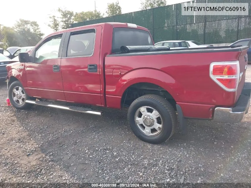 2013 Ford F150 Supercrew VIN: 1FTEW1CM6DFC60916 Lot: 40308198