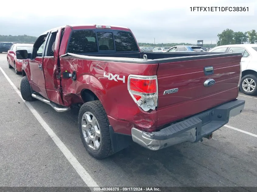 2013 Ford F150 Super Cab VIN: 1FTFX1ET1DFC38361 Lot: 40366375