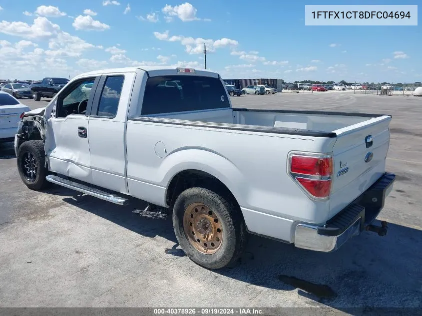 2013 Ford F-150 Xlt VIN: 1FTFX1CT8DFC04694 Lot: 40378926