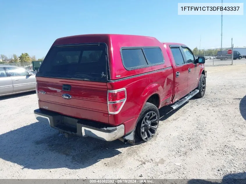 2013 Ford F-150 Xlt VIN: 1FTFW1CT3DFB43337 Lot: 40382392