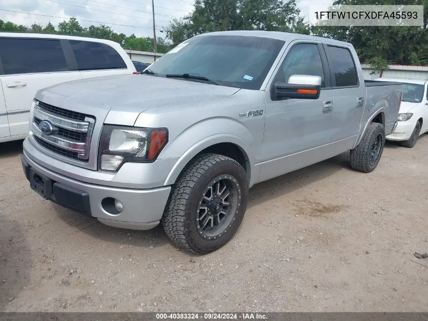 2013 Ford F-150 Supercrew VIN: 1FTFW1CFXDFA45593 Lot: 40383324