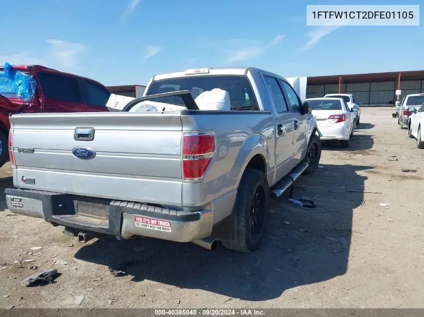 2013 Ford F-150 Xlt VIN: 1FTFW1CT2DFE01105 Lot: 40385040